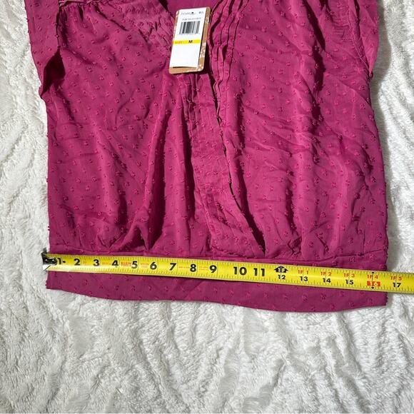 Mason & Belle Size M Mauve Business Casual Dot Blouse Top NWT Textured Career - Picture 7 of 12